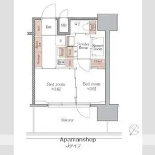 ジオエント梅田北リバーフロント【4階】の間取り