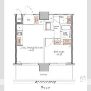 ジオエント梅田北リバーフロント【1009号室】の間取り