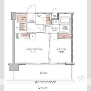 ジオエント梅田北リバーフロント【10階】の間取り