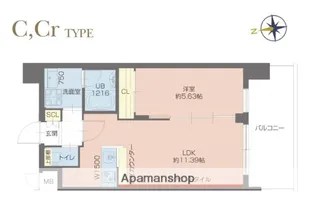 プレジオ塚本ASIAN【2階】の間取り