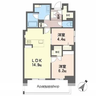 リビエナ グラン 新梅田【8階】の間取り