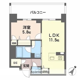 リビエナグラン新梅田【6階】の間取り
