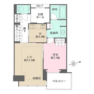 グラングリーン大阪THE NORTH RESIDENCE【26階】の間取り