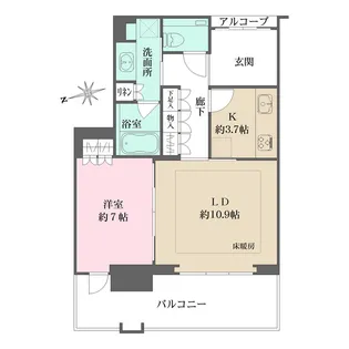 グラングリーン大阪THE NORTH RESIDENCE【8階】の間取り