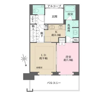 グラングリーン大阪THE NORTH RESIDENCE【14階】の間取り