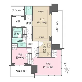 グラングリーン大阪THE NORTH RESIDENCE【23階】の間取り
