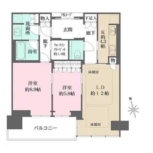 グラングリーン大阪THE NORTH RESIDENCE【31階】の間取り