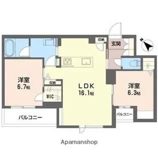 カヴァリエーレ【3階】の間取り
