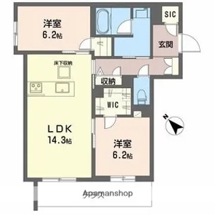 カヴァリエーレ【1階】の間取り