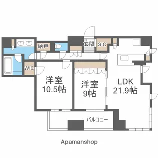 ザ・パークハウス大阪梅田タワー【33階】の間取り
