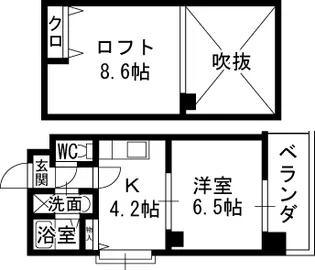 大阪府大阪市北区黒崎町【マンション】の間取り