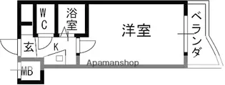 ピュアコート天神橋【3階】の間取り
