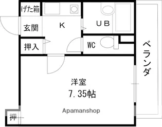 エバースクエア同心【5階】の間取り