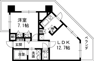 レジュールアッシュ福島【6階】の間取り