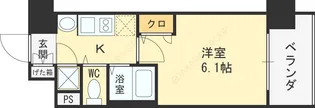 プレサンス天満橋アンジェ【0507号室】の間取り
