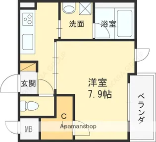 ヴィルヌーブ中之島【2階】の間取り
