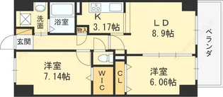 エスヴェール北梅田【0605号室】の間取り