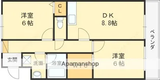 2LDKの間取り画像