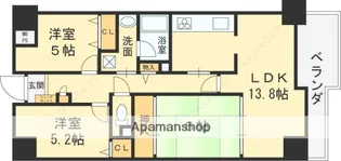 ライオンズマンション若江東3番館【409号室】の間取り