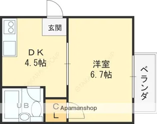 ジュネス小阪【1階】の間取り