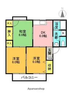兵庫県伊丹市荻野西1丁目【アパート】の間取り