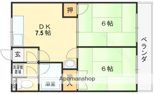 ドゥエル志紀【101号室】の間取り