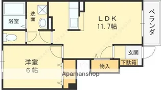 グロースハイツ新石切Ⅰ【103号室】の間取り