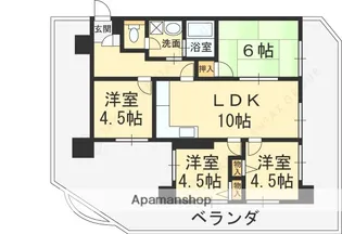 パラツィーナ小阪【7階】の間取り