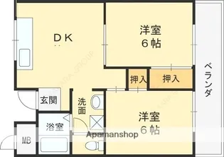 シャンポール東大阪【4階】の間取り