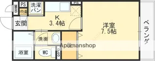 大阪府東大阪市上小阪2丁目【マンション】の間取り