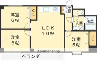大阪府東大阪市下六万寺町2丁目【マンション】の間取り