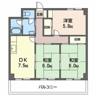 グロウブ東翠園【406号室】の間取り
