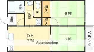 アイケイハイツ高井田【A208号室】の間取り