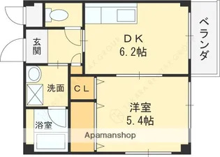 グレージュ山手【1階】の間取り