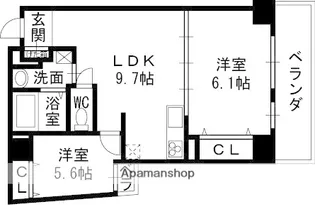 グランガーデン足代新町【502号室】の間取り