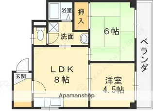 大阪府東大阪市若江北町2丁目【マンション】の間取り
