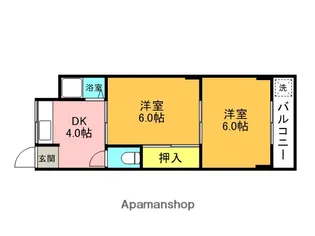 浜甲シーサイドマンション【4階】の間取り