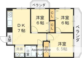 ウエストコート石切【2階】の間取り