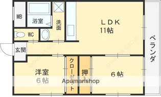 クレージュ【5階】の間取り