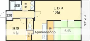 クオーレ今米【403号室】の間取り