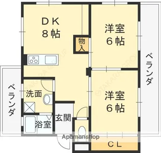 2DKの間取り画像