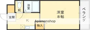 ハイウッズナガタ【104号室】の間取り