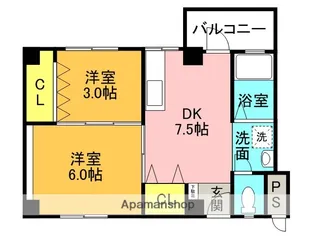 兵庫県西宮市津門川町【マンション】の間取り