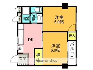 コーポ若草【2階】の間取り