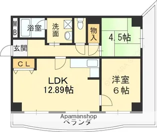 グリーンたちばな【201号室】の間取り