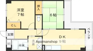 グリーンたちばな【6階】の間取り