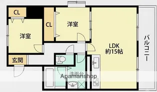比枝コーポラス上町Ⅰ【401号室】の間取り