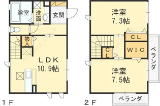 兵庫県芦屋市親王塚町【テラスハウス】の間取り