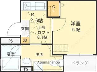 ラヴェリテ瓜生堂【2階】の間取り