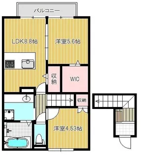 ローゼラルジュ A棟【208号室号室】の間取り